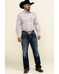 Roper Men's Classic Tan Plaid Long Sleeve Western Shirt