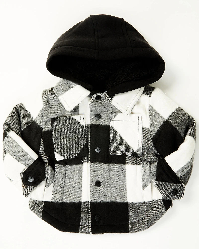 Urban Republic Infant Boys' Plaid Print Snap Hooded Jacket