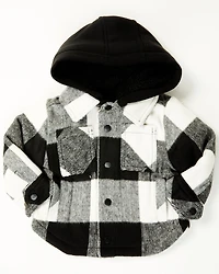 Urban Republic Infant Boys' Plaid Print Snap Hooded Jacket