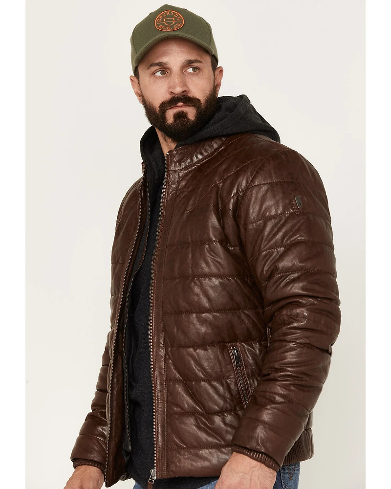 Mauritius Men's Leather Puffer Jacket
