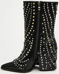 Azalea Wang Women's Hematine Studded Fashion Boots - Snip Toe