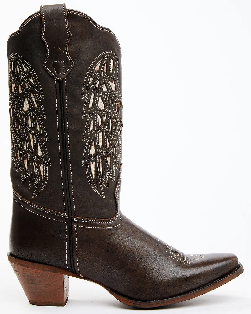 Laredo Women's Heart Angel Wing Cowboy Western Boot - Snip Toe