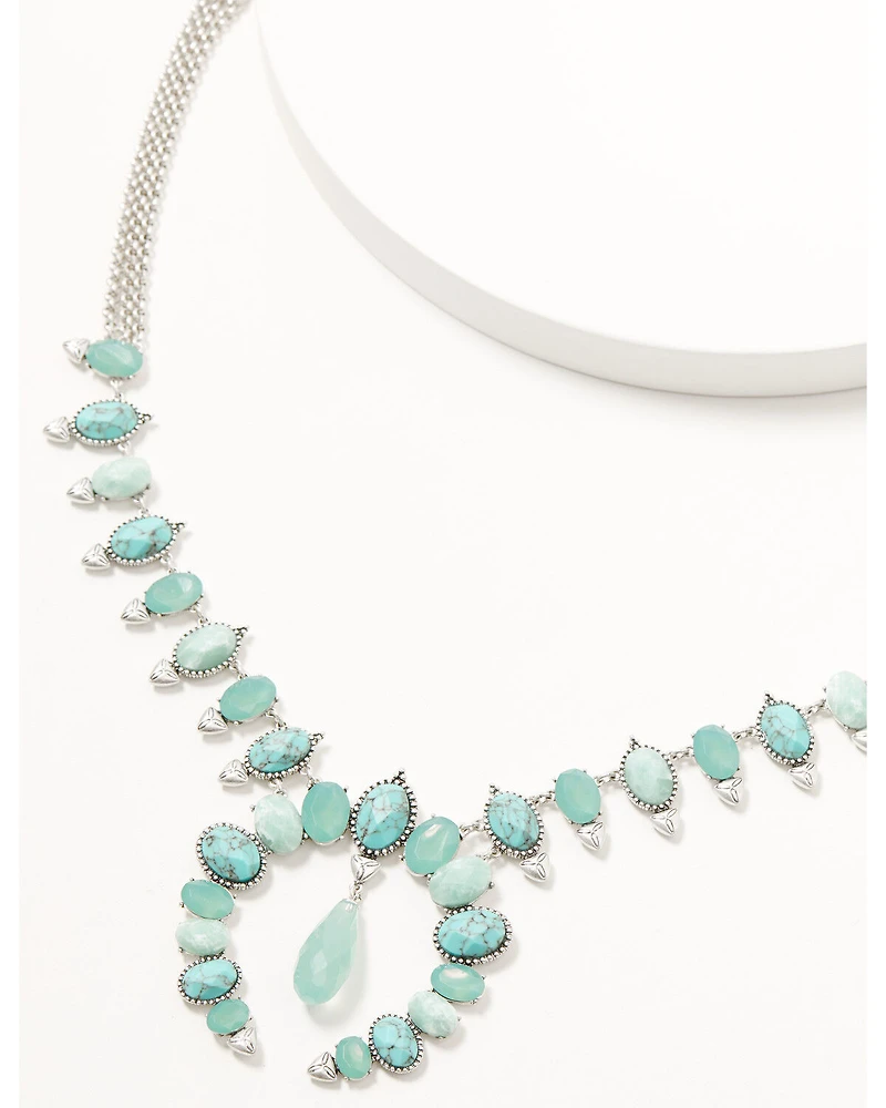 Lainey Wilson Women's Blue Moonshine Squash Blossom Statement Necklace
