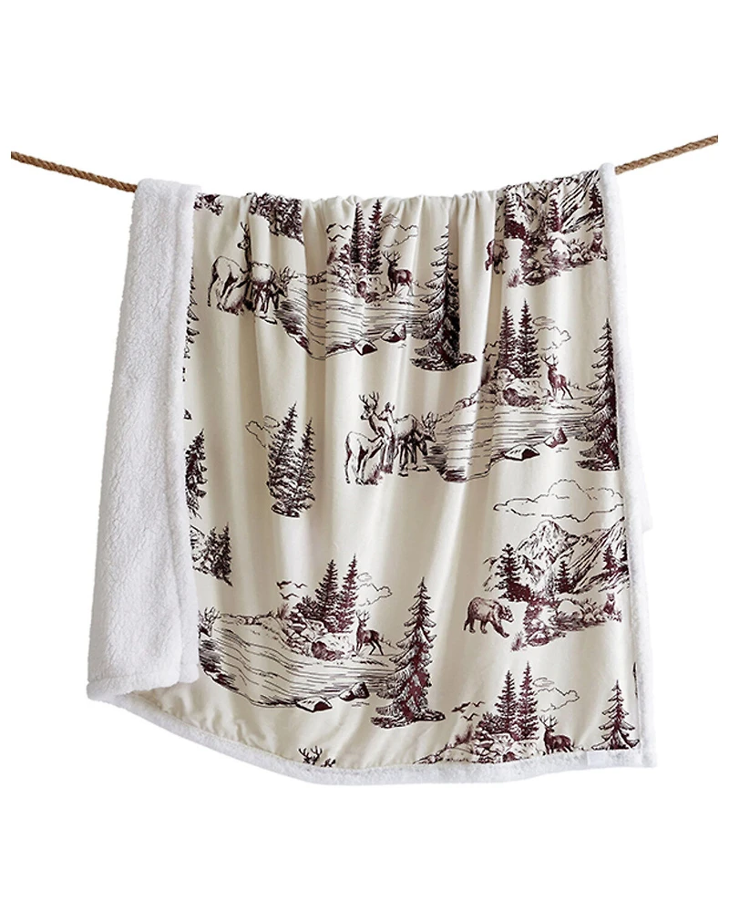 HiEnd Accents White Pine Sherpa Throw