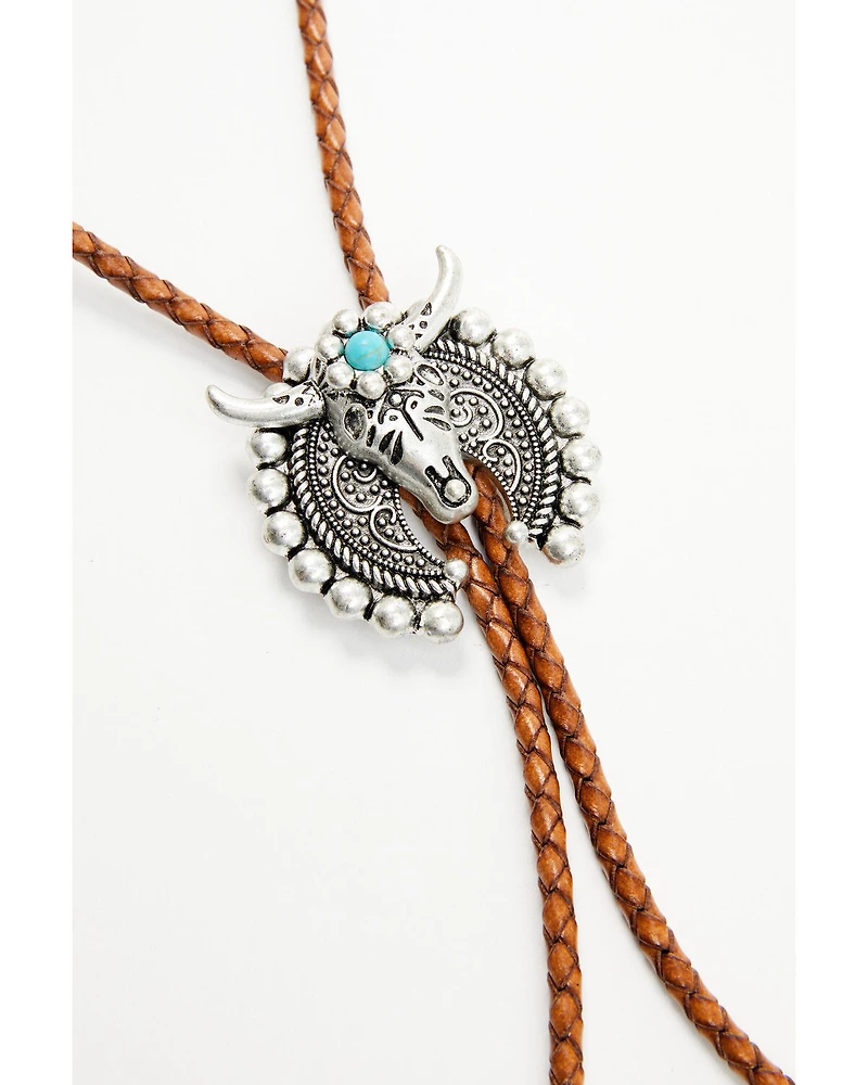Shyanne Women's Crescent Steer Head Bolo Tie