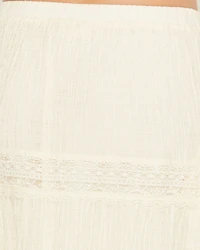 Listicle Women's Tiered Lace Midi Skirt