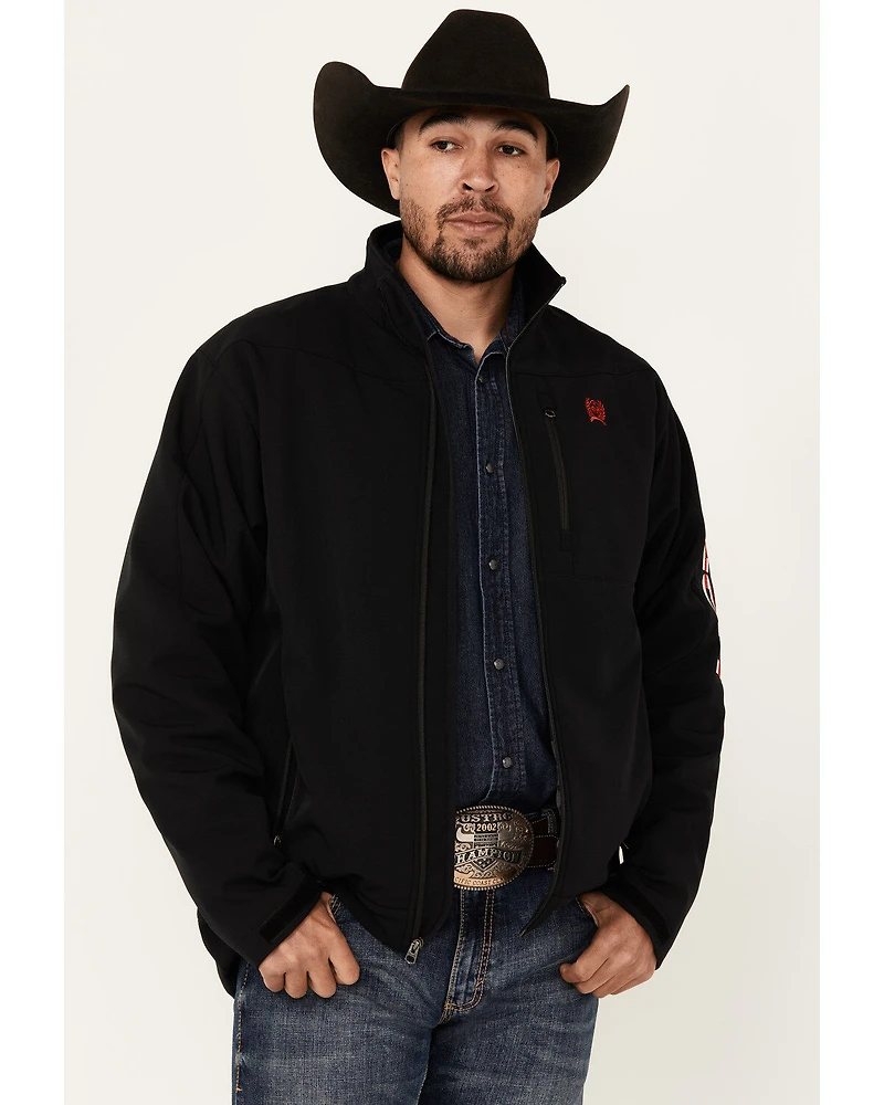 Cinch Men's Solid USA Logo Bonded Softshell Jacket