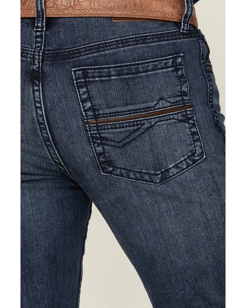 RANK 45® Men's Unbroken Medium Dark Wash Stretch Stackable Straight Jeans
