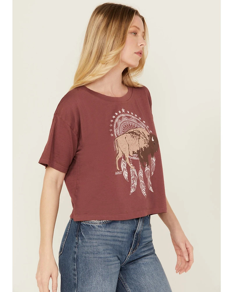 Ariat Women's Buffalo Short Sleeve Cropped Graphic Tee