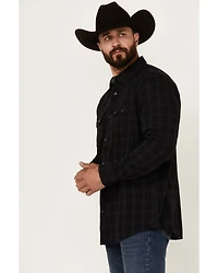 Moonshine Spirit Men's Blacksmith Plaid Print Long Sleeve Snap Western Shirt