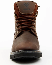 Hawx Men's 6" Oily Crazy Horse Lace-Up Soft Work Boots - Round Toe