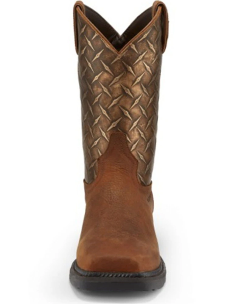 Tony Lama Men's Diboll Rust Diamond Plate Western Work Boots - Composite Toe