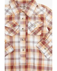 Wrangler Infant Boys' Plaid Print Long Sleeve Snap Onesie