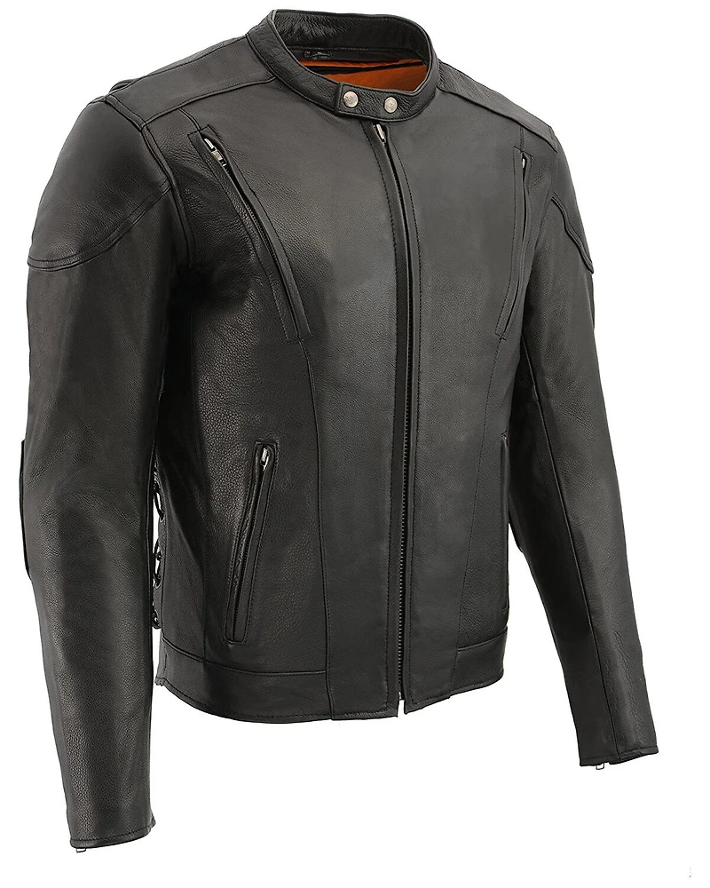 Milwaukee Leather Men's 4X Side Lace Vented Scooter Jacket - Big