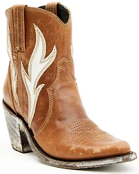 Liberty Black Women's Evan Flame Western Booties - Snip Toe
