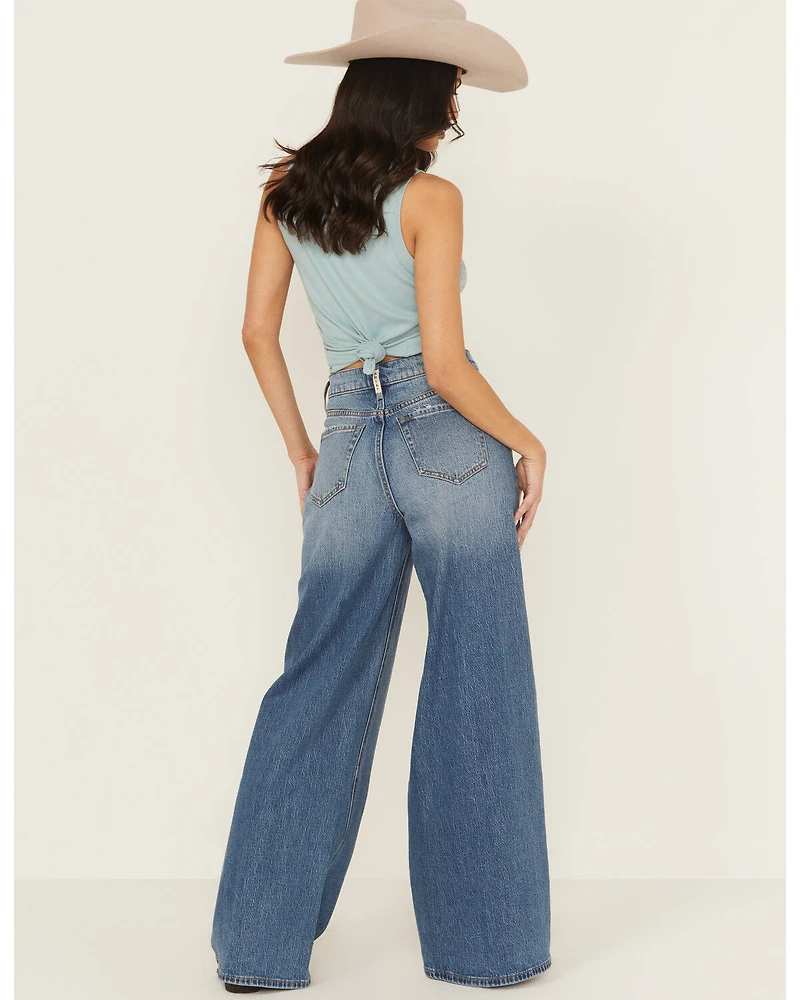 Ariat Women's Jazmine Medium Wash Ultra High Rise Wide Stretch Denim Jeans