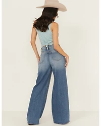 Ariat Women's Jazmine Medium Wash Ultra High Rise Wide Stretch Denim Jeans