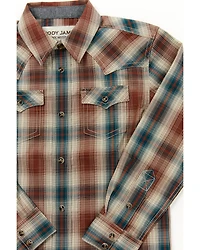 Cody James Toddler Boys' Ricardo Plaid Print Long Sleeve Snap Western Shirt