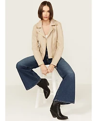 Mauritius Leather Women's Christy Star Zip-Front Moto Jacket