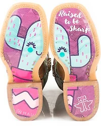 Tin Haul Girls' Cactilicious Embroidered Western Boots - Square Toe