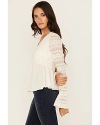 Shyanne Women's Lace Long Sleeve Button-Down Shirt