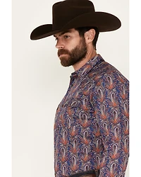 Cody James Men's Jefferson Paisley Print Long Sleeve Snap Western Shirt
