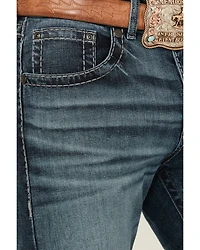 Rock 47 by Wrangler Men's Lander Dark Wash Slim Bootcut Stretch Denim Jeans