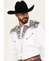 Scully Men's Embroidered Gunfighter Long Sleeve Snap Western Shirt
