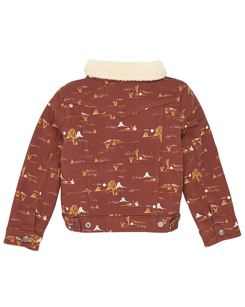 Wrangler Girls' Conversation Print Sherpa Jacket