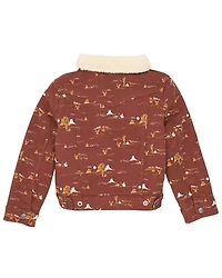 Wrangler Girls' Conversation Print Sherpa Jacket