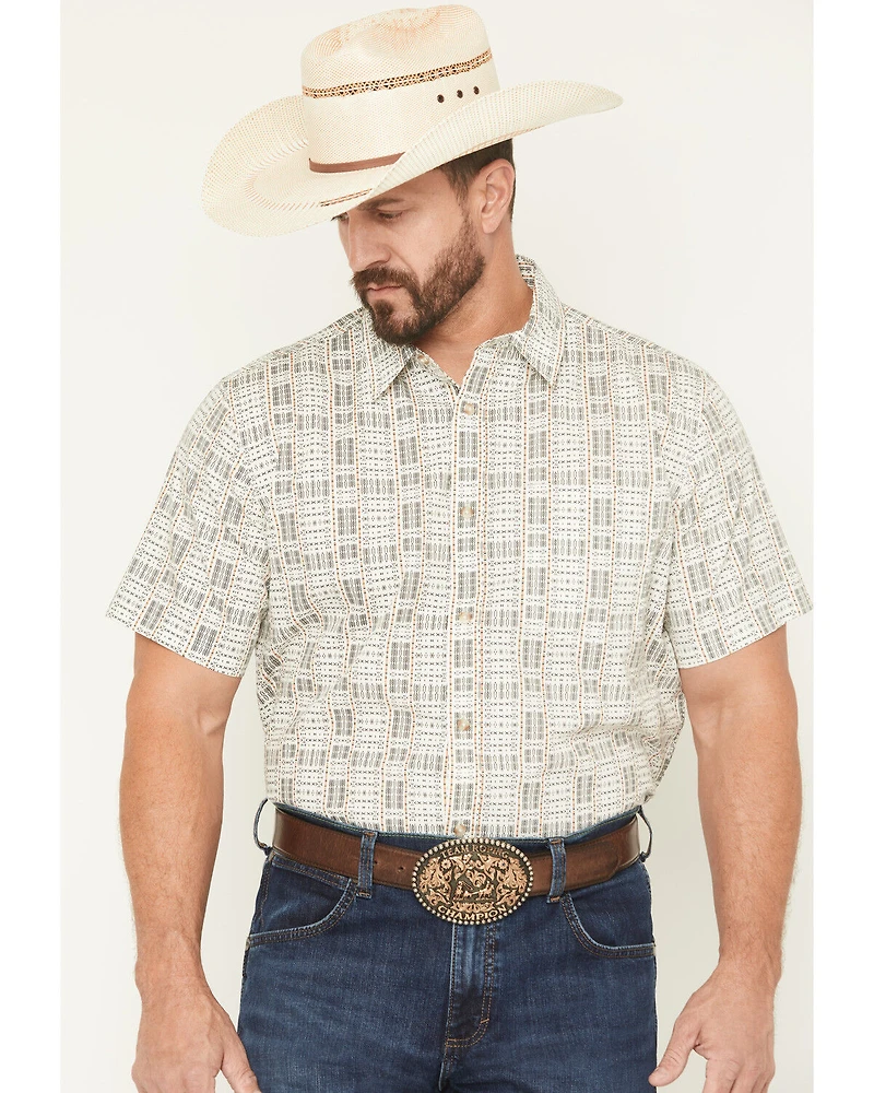 Gibson Trading Co Men's Chicken Scratch Southwestern Print Short Sleeve Button-Down Western Shirt