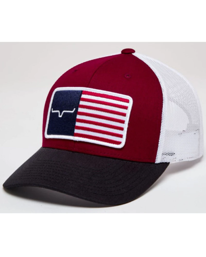 Kimes Ranch Men's American Flag Patch Mesh Back Trucker Cap