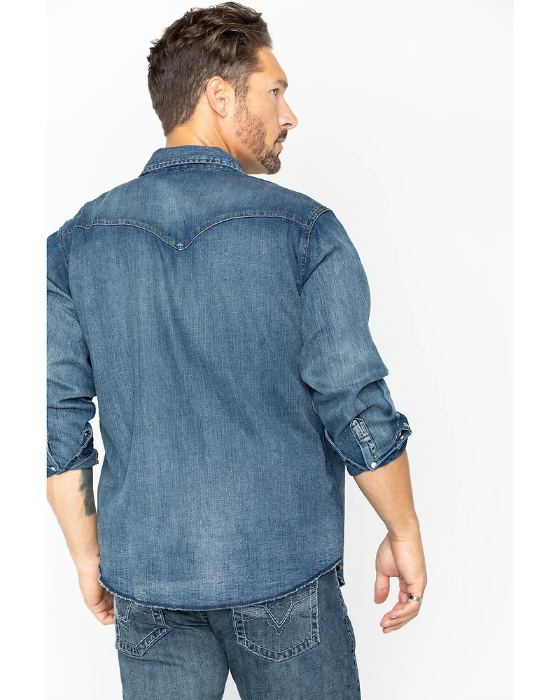Wrangler Men's Slub Denim Long Sleeve Work Shirt