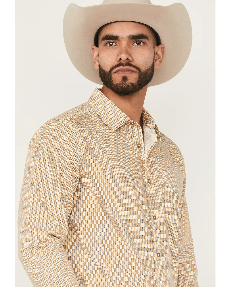 Gibson Trading Co Men's Lampshade Geo Print Long Sleeve Button-Down Stretch Western Shirt