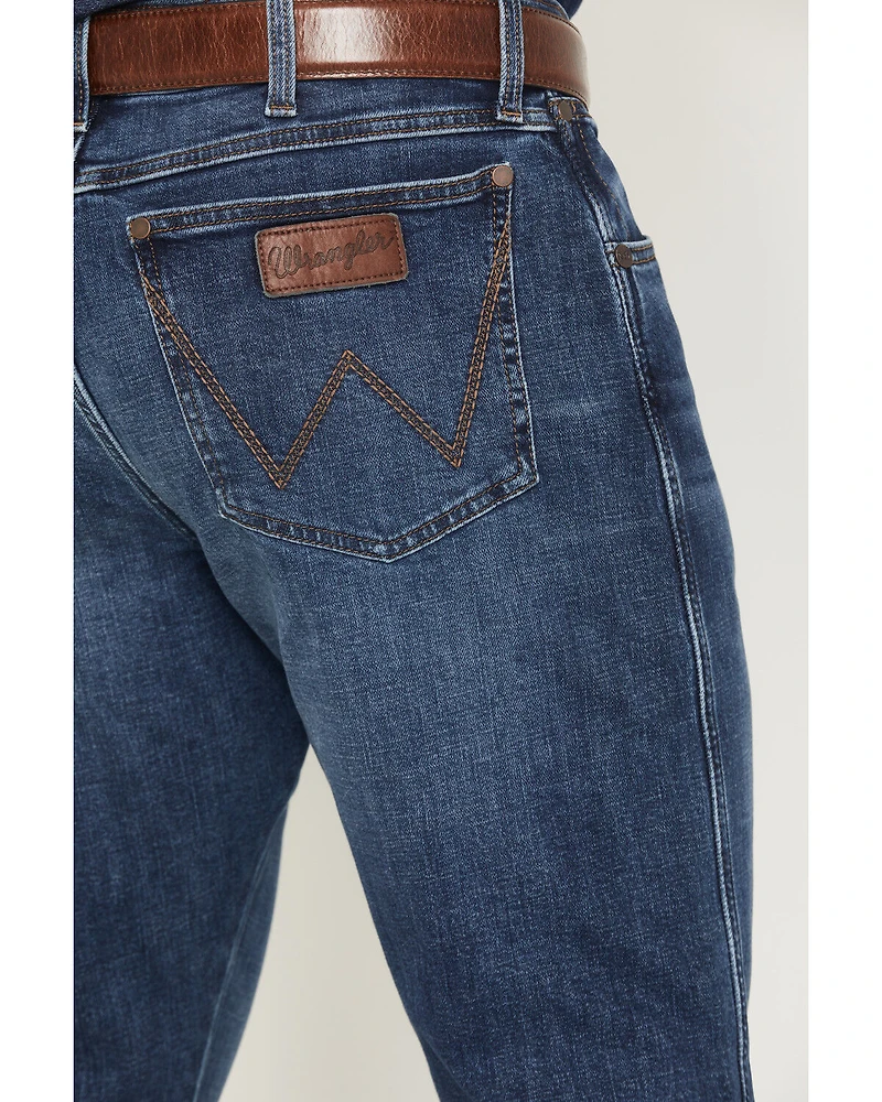 Wrangler Retro Men' Dark Wash Relaxed Bootcut Stretch Denim Jeans