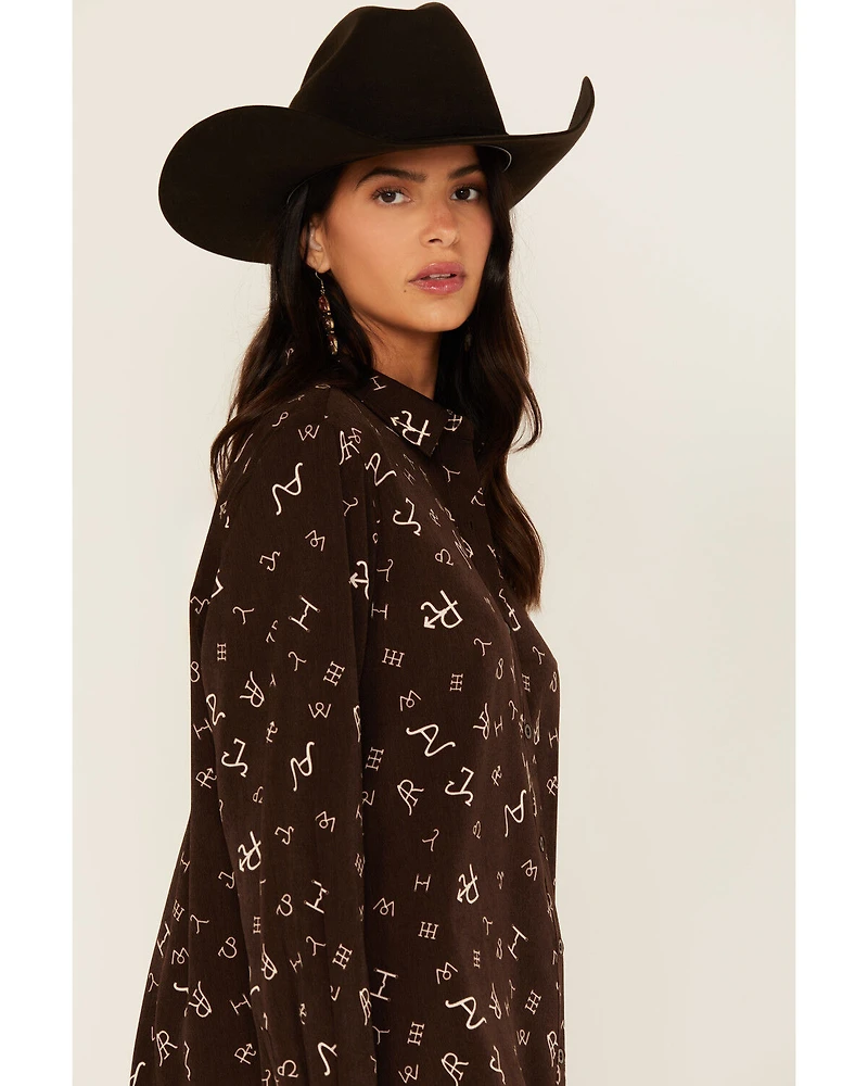 Ariat Women's Branding Print Long Sleeve Button-Down Western Shirt