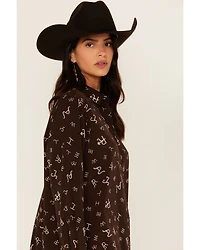 Ariat Women's Branding Print Long Sleeve Button-Down Western Shirt