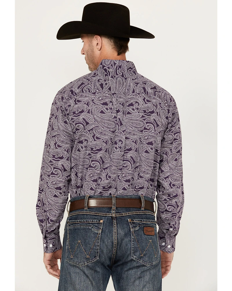 Cinch Men's Paisley Print Long Sleeve Button-Down Western Shirt
