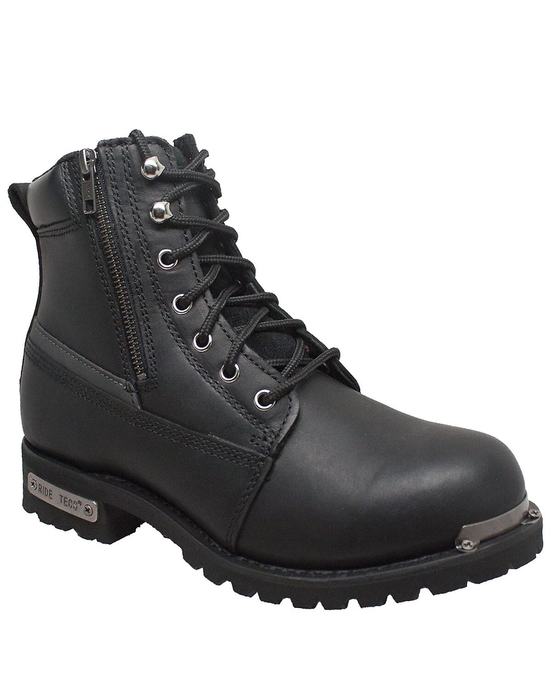 Ad Tec Men's Double Zipper Biker Boots - Soft Toe