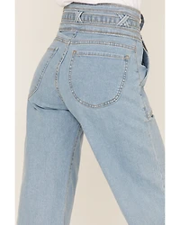 Lola Women's Light Wash High Rise Reese Wide Jeans