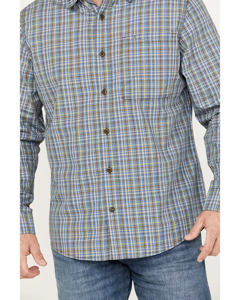 Brothers and Sons Men's Wewoka Plaid Print Long Sleeve Button-Down Western Shirt