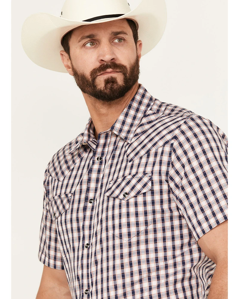 Gibson Trading Co Men's Pointed Arrow Plaid Short Sleeve Western Snap Shirt