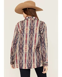 Shyanne Women's Southwestern Striped Long Sleeve Concho Snap Western Shirt