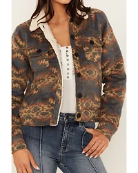 Rock & Roll Denim Women's Southwestern Print Sherpa Jacket