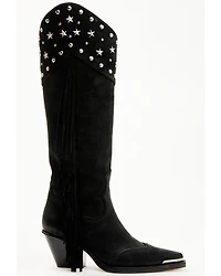 Wonderwest Women's Gloria Embellished Fringe Tall Western Boots - Snip Toe