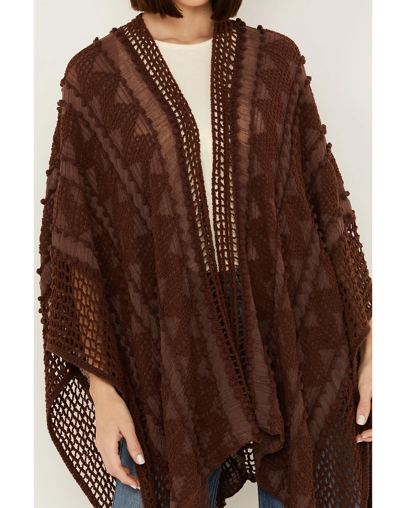 Shyanne Women's Chevron Tassel Chenille Shawl