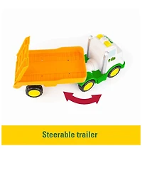 John Deere Lights & Sounds Farmin' Friends Toy Hauling Set with Truck and Backhoe Tractor