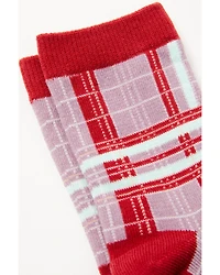 Shyanne Girls' Plaid Print Crew Socks