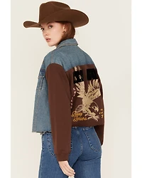 Cleo + Wolf Women's Mixed Material Graphic Jacket