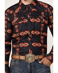 Rock & Roll Denim Men's Tek Southwestern Print Long Sleeve Snap Western Shirt